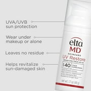 EltaMD UV Restore,Face Sunscreen, SPF 40, Mineral Sunscreen for Sun Damaged Skin Repair, Anti-Aging Zinc Oxide Sunscreen Formula