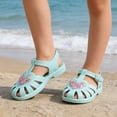 thumbnail image 4 of Gyujnb Girls Heart Sequin Jelly Sandals Soft Sole Casual Footwear,Adjustable Buckle Strap Closed Toe Water Shoes (Toddler, Little Girls),9-9.5 Years, 4 of 8