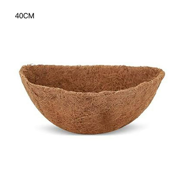 (Productos de palma de coco) Lavabo de palma de coco, tapete para canasta de palma de coco, forro de palma de coco, canasta colgante, maceta colgante, maceta de pared (semicírculo 16 pulgadas 40 cm)