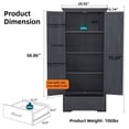thumbnail image 2 of ACCOHOHO Pantry Cabinet, 72" Tall Farmhouse Storage Cabinet with Adjustable Shelves & 1 Drawer for for Kitchen, Dining Room, Black, 2 of 7