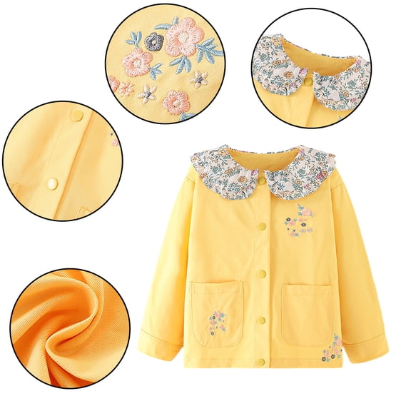 Esaierr Kids Baby Girls Lightweight Jacket Casual Long Sleeve Jacket Coats for Spring Fall Fashion Short Outerwear 1- 9 Years