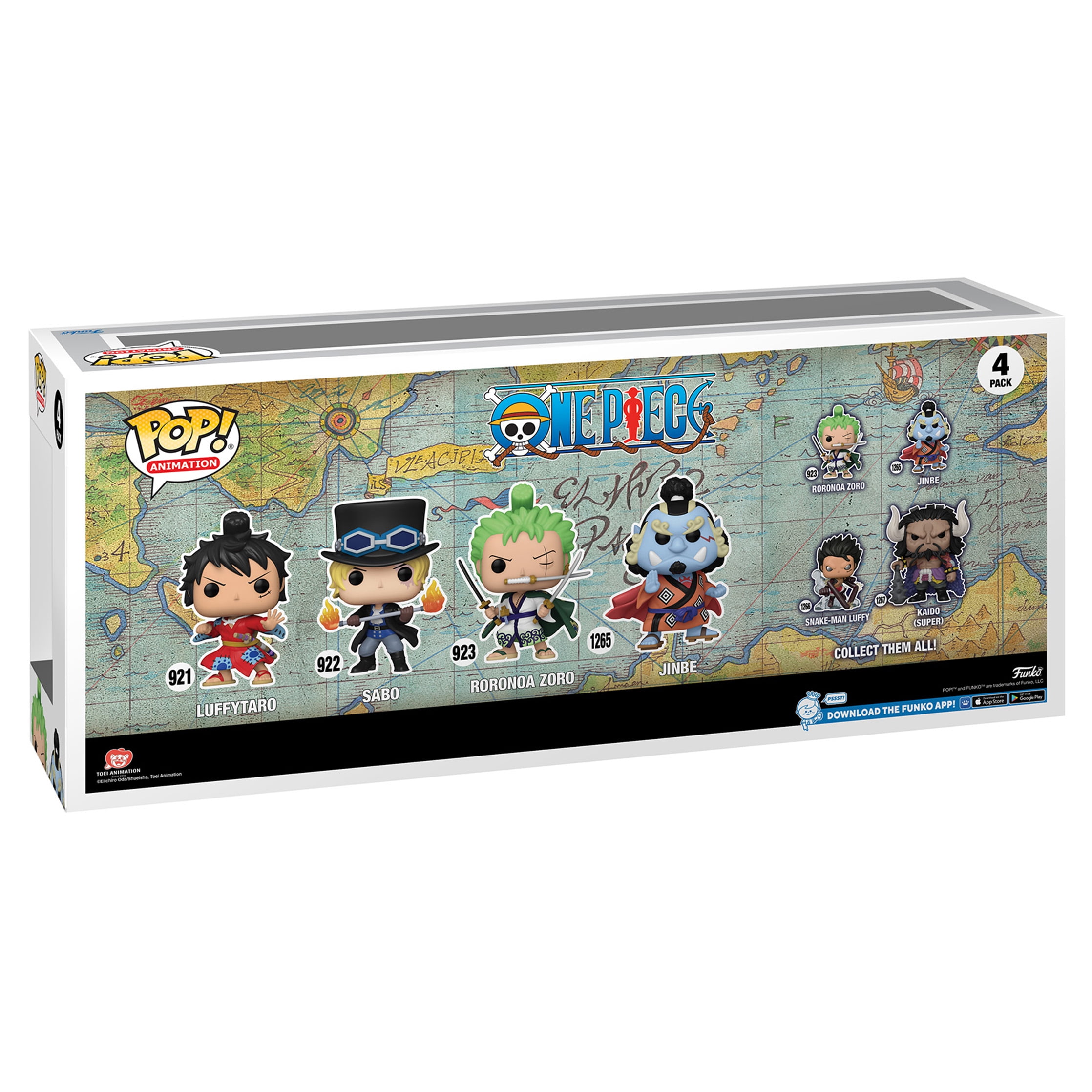 Figurine Pop One Piece pas cher : Luffytaro / Sabo / Zoro / Jinbe - Pack