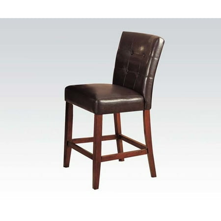 ACME Bologna Counter Height Chair, Espresso PU & Brown ...