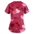 thumbnail image 5 of Womens Valentine's Day Scrub Tops Cute Heart Print Short Sleeve Nurse Working Uniforms Valentine's Day Soft Stretchy Holiday Scrub T Shirts, 5 of 5