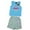 Blue Flamingo, variant on Two Piece Girls Shorts Set (Striped Crab, 3T)