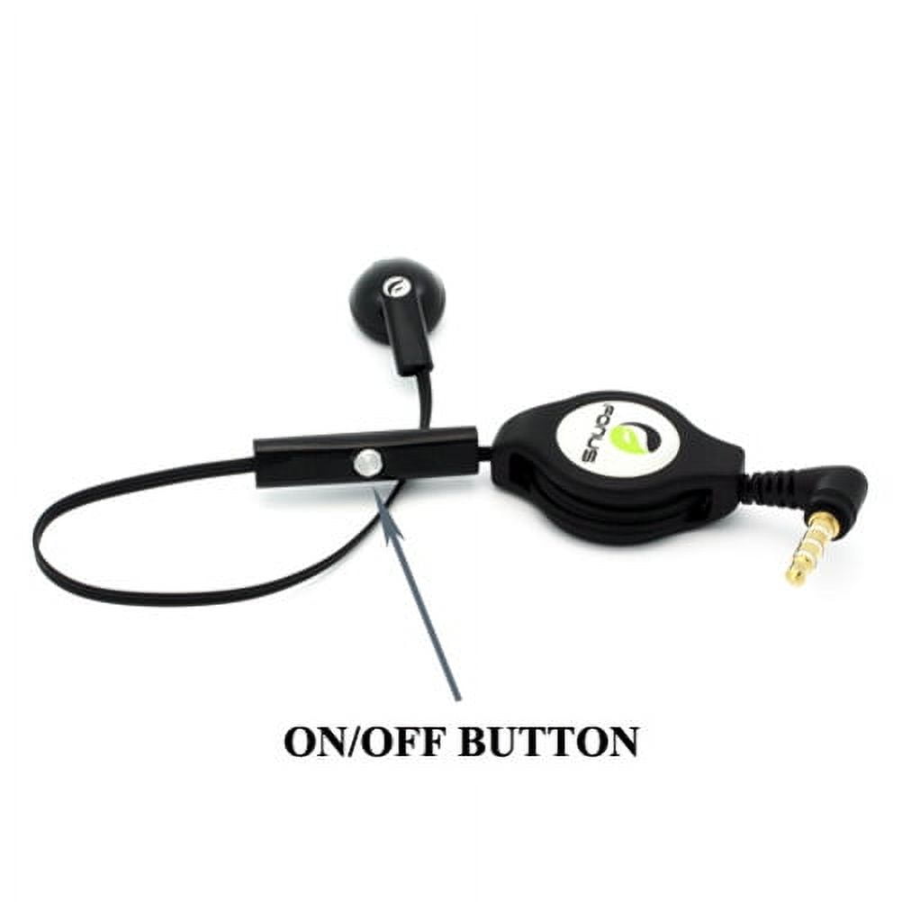 Headphone Retractable Mono Earphone for Motorola Moto G Power 5G (2024) - 3.5mm w Mic Headset Handsfree Earbud Earpiece