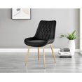 thumbnail image 2 of Furniturebox UK Pesaro Modern Adult Velvet Black Dining Side Chairs, Set of 2, 2 of 6