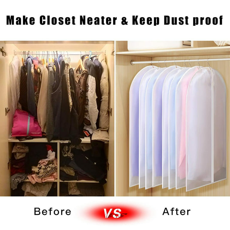 Garment Bags for Hanging Clothes Storage with 4 Gussetes Clear
