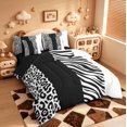 thumbnail image 2 of Manfei Abstract Zebra Print 7-Piece Twin Bedding Sets,Cheetah Pattern Bedding Comforter Set,White Black Stripes Sheet Sets For Children,Microfiber Bedroom Decor Reversible, 2 of 8