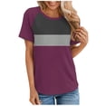 thumbnail image 2 of T-Shirts Shirts For Women Sevevn Women's Fashion Round Neck Short Sleeves Casual T-Shirt Top, 2 of 5