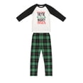 thumbnail image 2 of xiaxaixu Pyjamas de Noël Assortis pour la Famille Lettres Raglan + Pantalons à Carreaux, 2 of 10