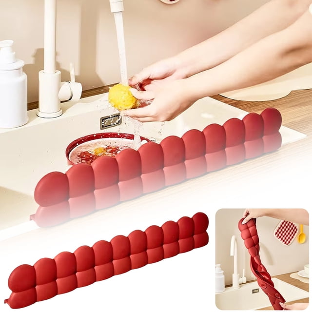 Plaque de Rétention d'Eau en Silicone à Ventouse / Bande de Rétention d'Eau Étanche et Résistante / Plaque en Silicone pour Lave-Vaisselle Indispensable pour la Cuisine