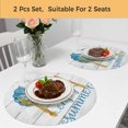 thumbnail image 5 of Ocean Shell Round 13 Inch Placemats Set of 2, Summer Coastal Marine Seashell Wooden Gray HeatResistant Non Slip Place Mats for Dining Table, Wipeable Braided Kitchen Table Mats for Housewarming, 5 of 9