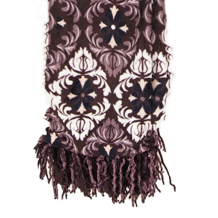 - Elle Decor Flannel Plush Throw With Chenille Fringes 50