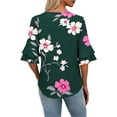 thumbnail image 6 of Wowcloth Women's T-shirt, Fashionable Loose Casual V-Neck Short Sleeve with Double Layer Puff Sleeve Design, Pullover Top for Daily Wear, 6 of 7