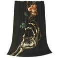 thumbnail image 2 of Fuzoiu Skeleton Hand Rose Butterfly Print Ultra-Soft Micro Fleece Blanket,All Seasons Flannel Throw, Lightweight Blanket for Bed, Sofa, Couch, Movie Night, Camping, and Travel-60"x50", 2 of 7