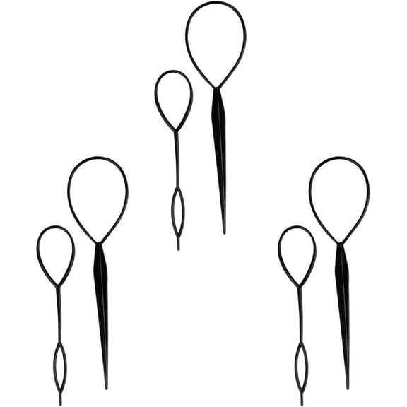 3 Pairs Topsy Tool, Topsy Tail Hair Tool, Hair Loop Tools, Hair Pull, Ponytail Pull Through Tool, Hair Braid Tool, Inside Out Ponytail Tool, Hair Tail Tool