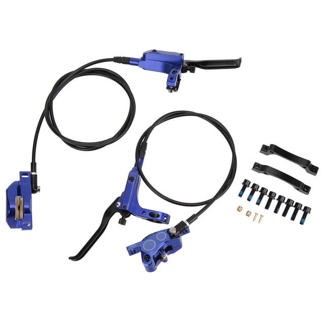 Bike Disc Brake Set, Mountain Bike Hydraulic Disc Brake Kit 4 Piston Hydraulic Disc Brake Bike CNC Bilateral Oil Brake with 160mm Rotor Disc Suitable for Most Model on the Market