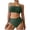 Green, variant on Bikini Swimsuits for Women Solid 2 Piece Bathing Suit Wireless Padded Bra Adjustable Shoulder Strap Full Coverage Swimwear