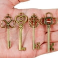 thumbnail image 2 of Large Antique Vintage old Brass Skeleton Lot Cabinet LockKeys, 2 of 5