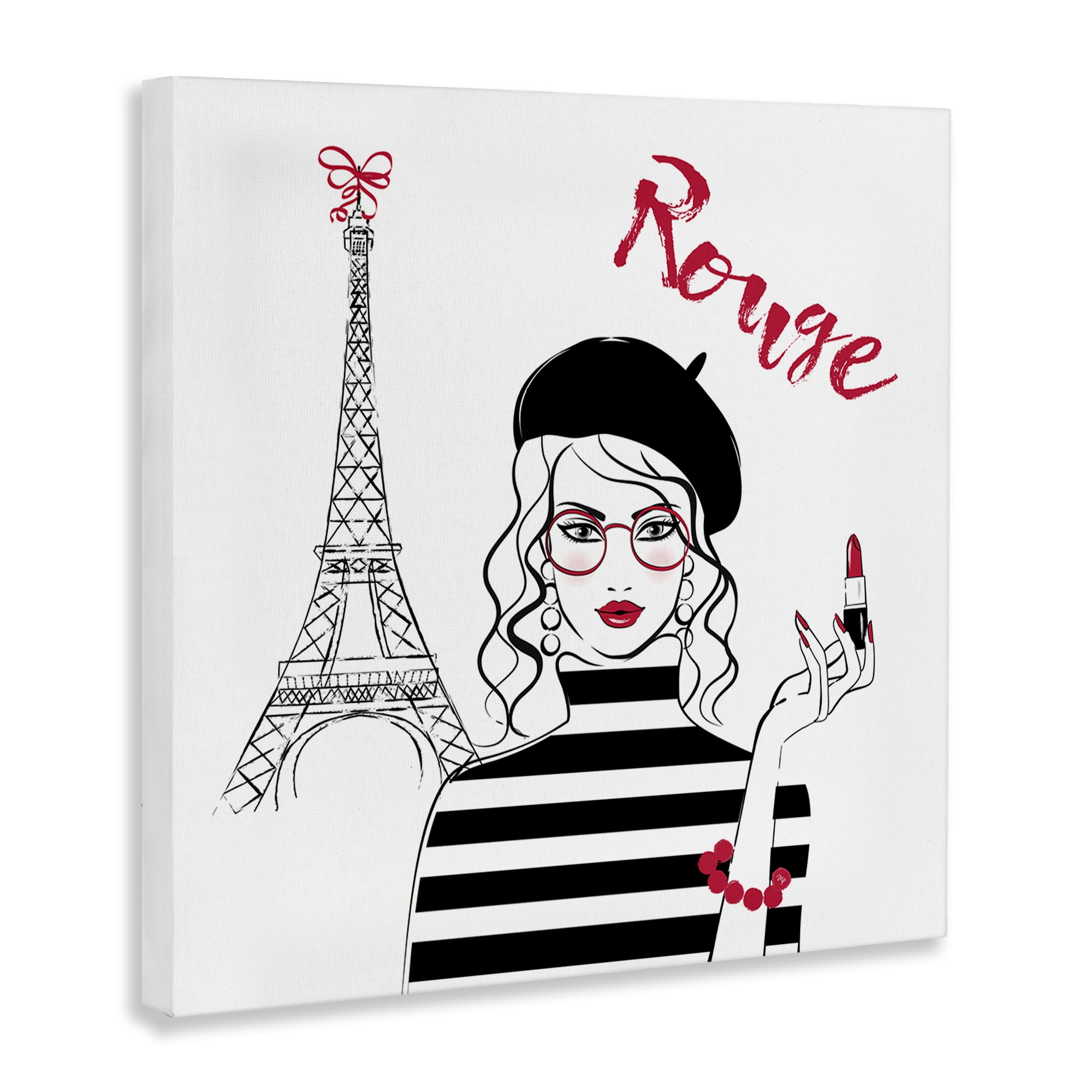 Stupell Industries Rouge Parisian Fashion Novelty Painting Gallery Wrapped Canvas Art Print Wall Art, 36 x 36