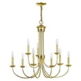 thumbnail image 4 of 42687-02 Livex Lighting Estate - 9 Light Chandelier in Farmhouse Style - 30 Inches wide by 27 Inches high-Polished Brass Finish    -Traditional, 4 of 8
