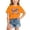 F-412Orange, variant on ZHOGXU Toddler Kids Girls T Shirt Short Sleeve Round Neck Bow Print Comfortable Breathable Fashion Tee Top For Everyday Wear,Orange,12-14 Years