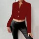 thumbnail image 2 of Tops de trabajo para mujer,Blusa de mujer, jersey de manga larga con cuello vuelto, abrigo de poliéster con botones, cuello en V, estilo informal, para uso diario en casa, sopatenor, 2 of 9