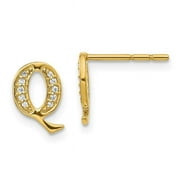 Finest Gold 14K Diamond Initial Q Earrings