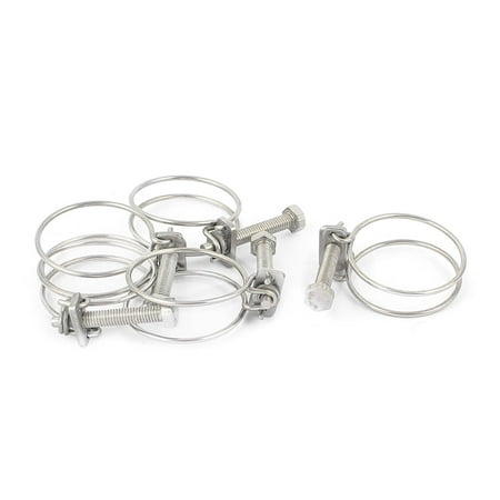 Nm Cable Clamps - 5 Pcs 38mm Diameter Double Wire Grip Cable Tight Pump Hose Pipe Clip Bolt Clamp