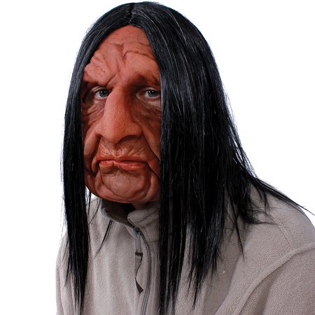 Roadie Old Man Rocker Latex Mask Halloween Costume Shoulder