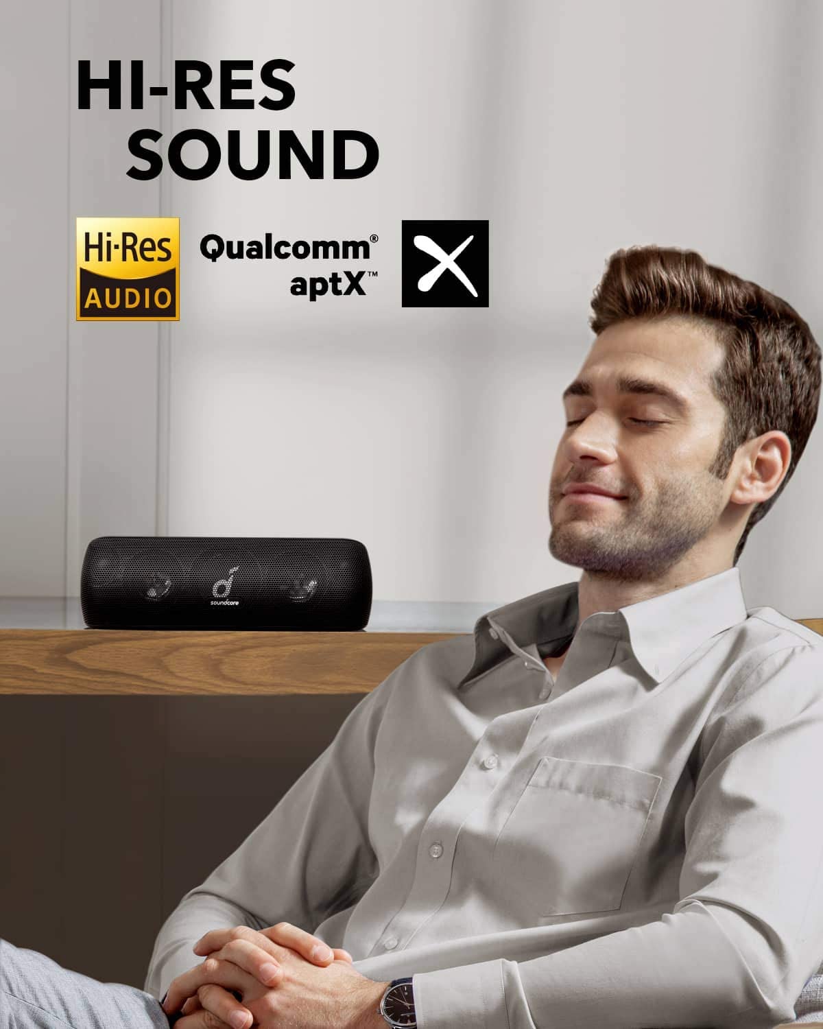 Soundcore Motion+ Wireless Bluetooth Speaker with Hi-Res 30W Audio,Waterproof, App Control (Black) - image 3 of 8