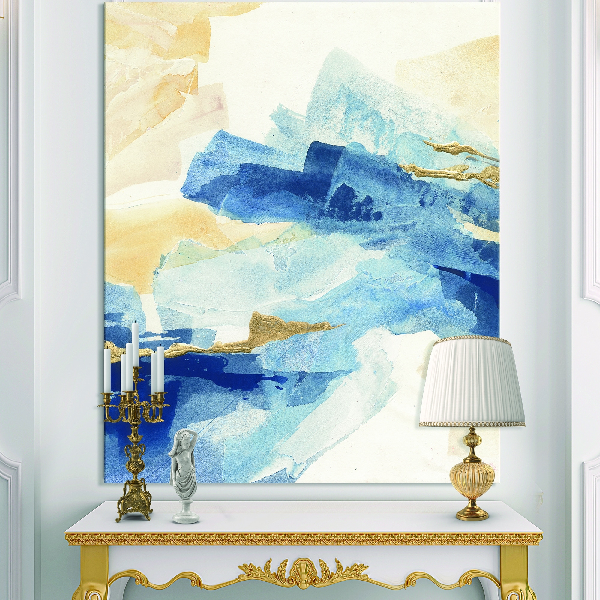 DESIGN ART Designart 'Metallic Gold Indigo II' Modern Glam