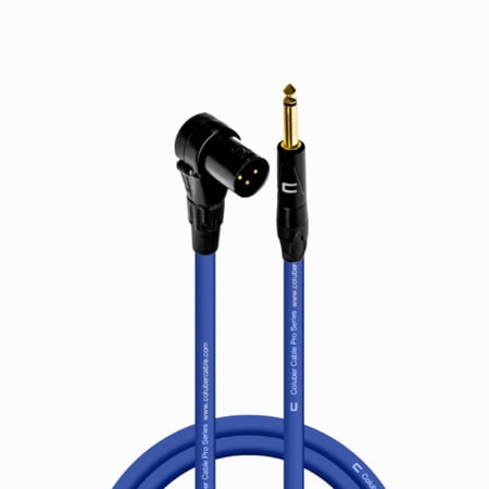 Columber Cable Right Angle XLR Male to 1/4" TS Male Pro Microphone Connector