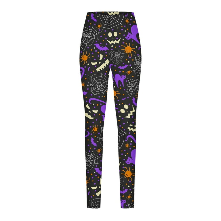 Herrnalise Halloween Leggings for Women Brushed Halloween Leggings Ankle Length Seasonal Printed Leggings Halloween Tights Orange Graphic Tees for Women For S 2XL Walmart