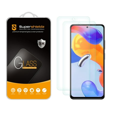 (2 Pack) Supershieldz Designed for Xiaomi Redmi Note 11 Pro 5G Tempered Glass Screen Protector, Anti Scratch, Bubble Free
