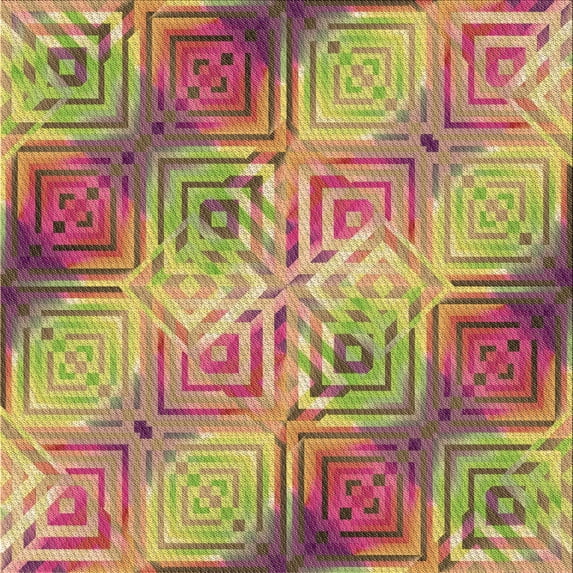 Ahgly Company Indoor Square Patterned Metallic Gold Area Rugs, 6' Square