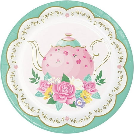 96 Count Bulk Pack Floral Tea Party Dessert Plates