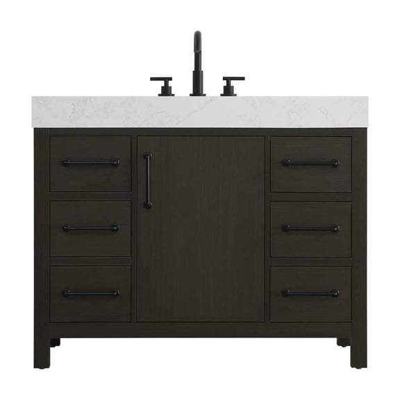 Elegant Kitchen and Bath 42 inch Single Bathroom Vanity In Mocha Brown