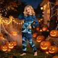 thumbnail image 2 of KPOPLK Girls Halloween Pajamas Cute Pjs Kids Skeleton Sleepwear Clothes Sets Holiday Sleepwear,Size 6-7 Years, 2 of 9