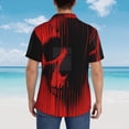 thumbnail image 3 of Lsque Minimalist Skull Red pattern Hawaiian Shirt for Men, Unisex Summer Beach Casual Short Sleeve Button Down Shirts-3X-Large, 3 of 9