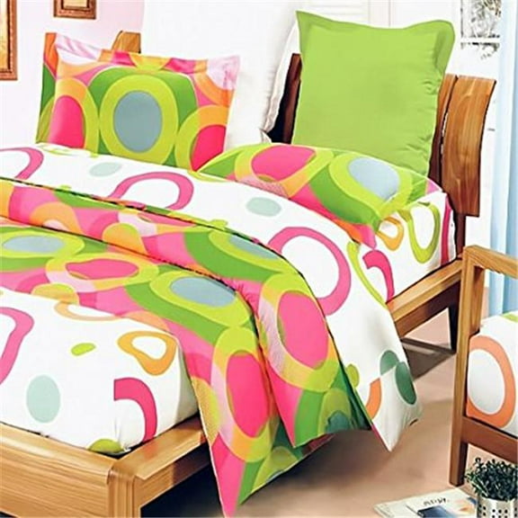 DDX20-2-CFR01-2-PLW01x2 Rhythm of Colors - Luxury 10 Pieces MEGA Bed In A Bag Combo 300GSMM - Full Size  Green