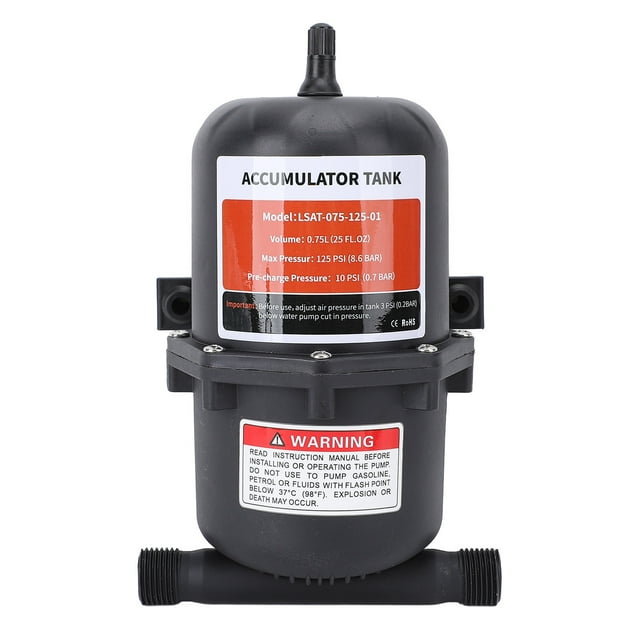 Tanque Acumulador De 0,75 L, Puerto 1/2 MNPT Suministro De Agua Estable Reduce La Circulación De La Bomba Tanque Acumulador De Agua RV Con 2 Abrazaderas Para Caravana