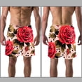 thumbnail image 3 of luoweisi Men's Beach Shorts Quick Dry Swim Trunks with Mesh Lining Rose XL, 3 of 5
