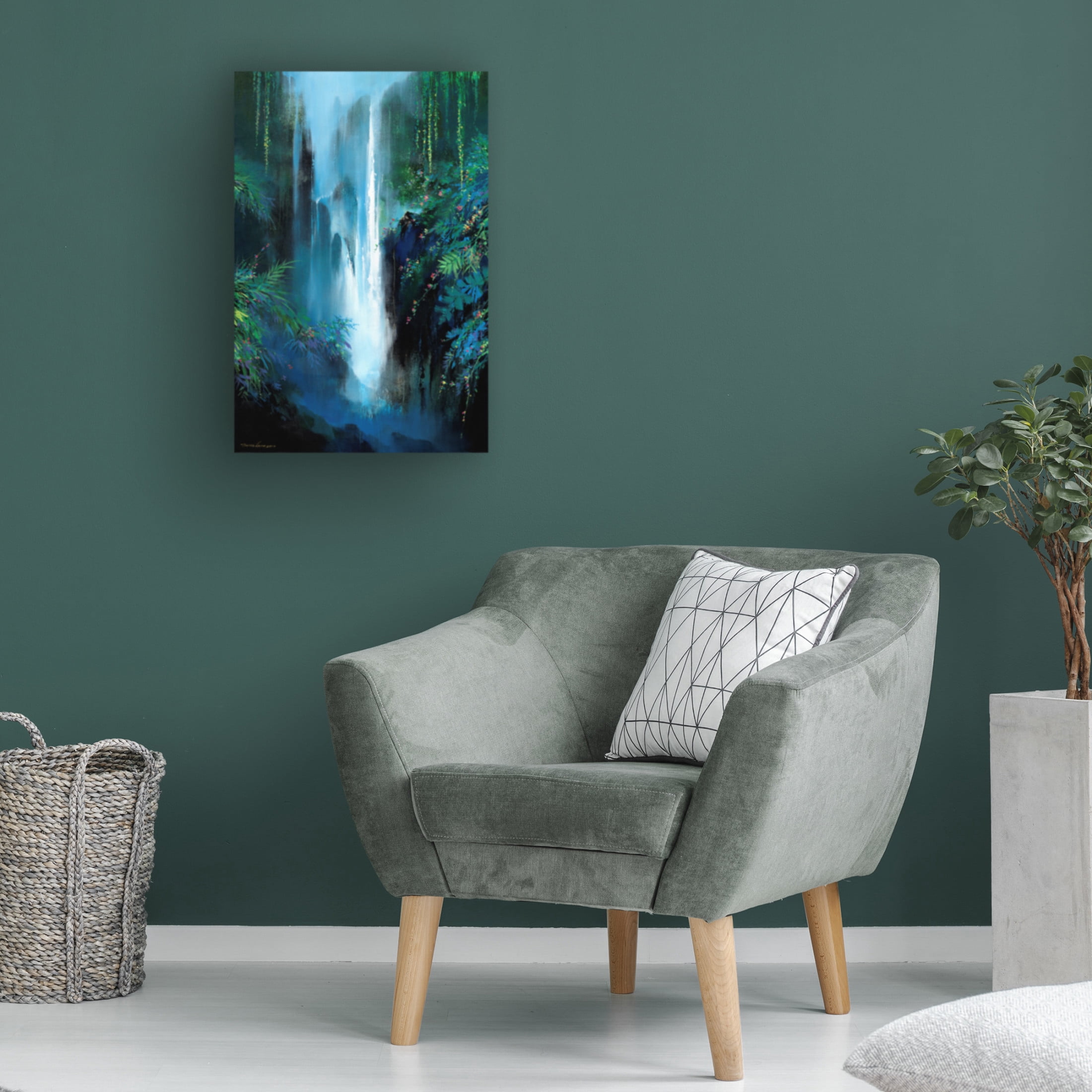 Canvas Wall Art - Thomas Leung 'Inside The Falls' Wall Art for Living Room, Bedroom, or Office Décor by Trademark Fine Art - 22 x 32 Inches