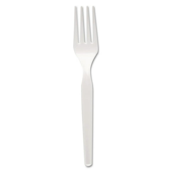 Dixie Plastic Cutlery Heavy Mediumweight Forks White 1000/Carton FM217