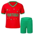 thumbnail image 4 of Kids Boys Soccer Jersey Set Kids Football Portugal Outfits Set Sportswear Athletes T‑Shirt and Shorts Ensemble Casual School Clothes Set 4-5 Years, 4 of 4