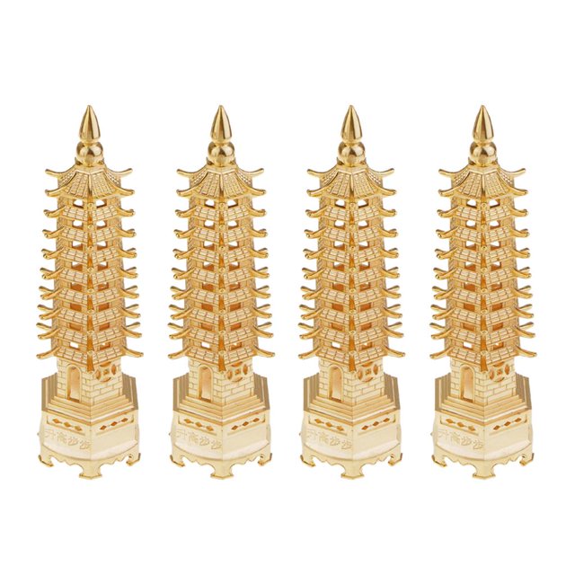 4 piezas 18 cm de budismo chino Tower coleccionables decoración de oficina