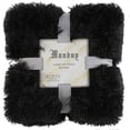 thumbnail image 2 of ANMINY Faux Fur Blanket Soft Warm Reversible Fluffy Plush Throw 63" x 51" Shaggy Blanket for Bed Sofa Couch Black, 2 of 5