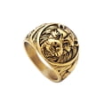 thumbnail image 2 of Anillo de acero inoxidable Salvador Dorado con Cabeza Tamaño 7 8 9 12 13, 2 of 6